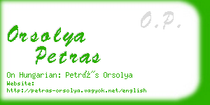 orsolya petras business card